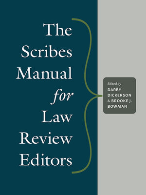 cover image of The Scribes Manual for Law Review Editors